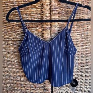 Striped crop tank top